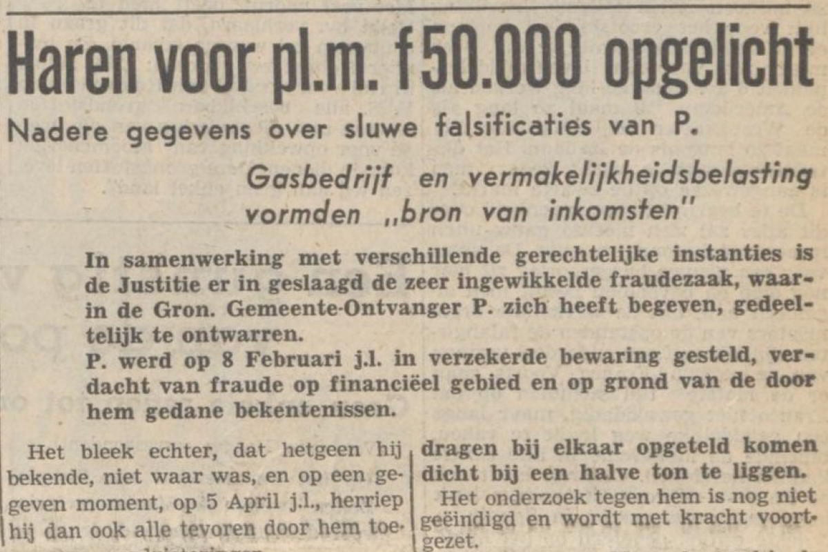 Grote fraude bij gemeente Haren